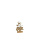 Corde en bois J-Line pour sapin de Noël, coloris blanc et naturel, design moderne