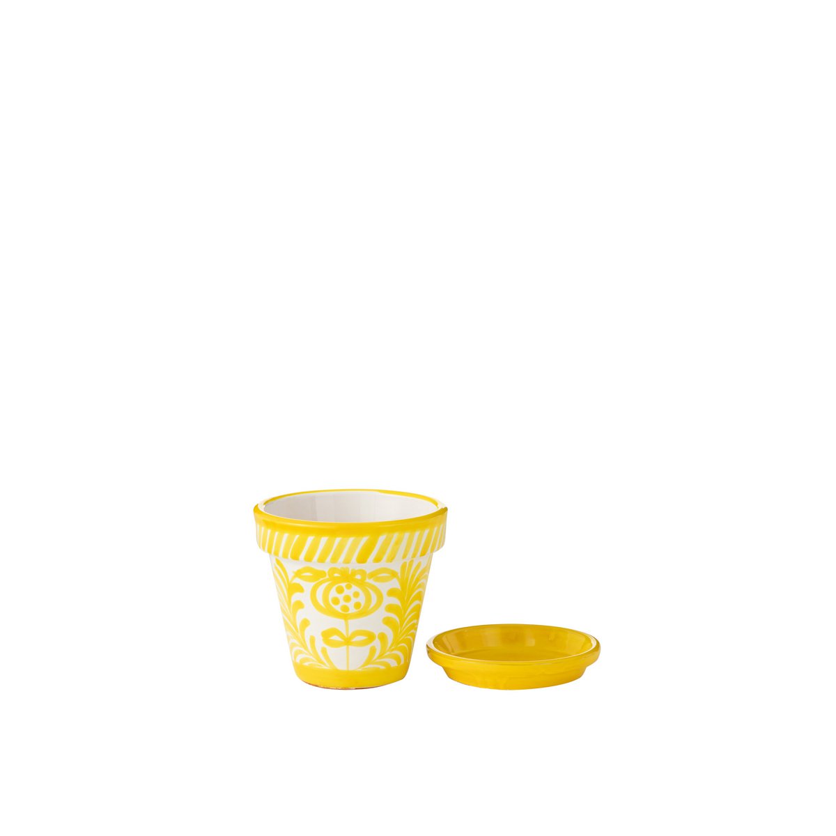 Détail du pot de fleurs J-Line Grenade, céramique multicolore