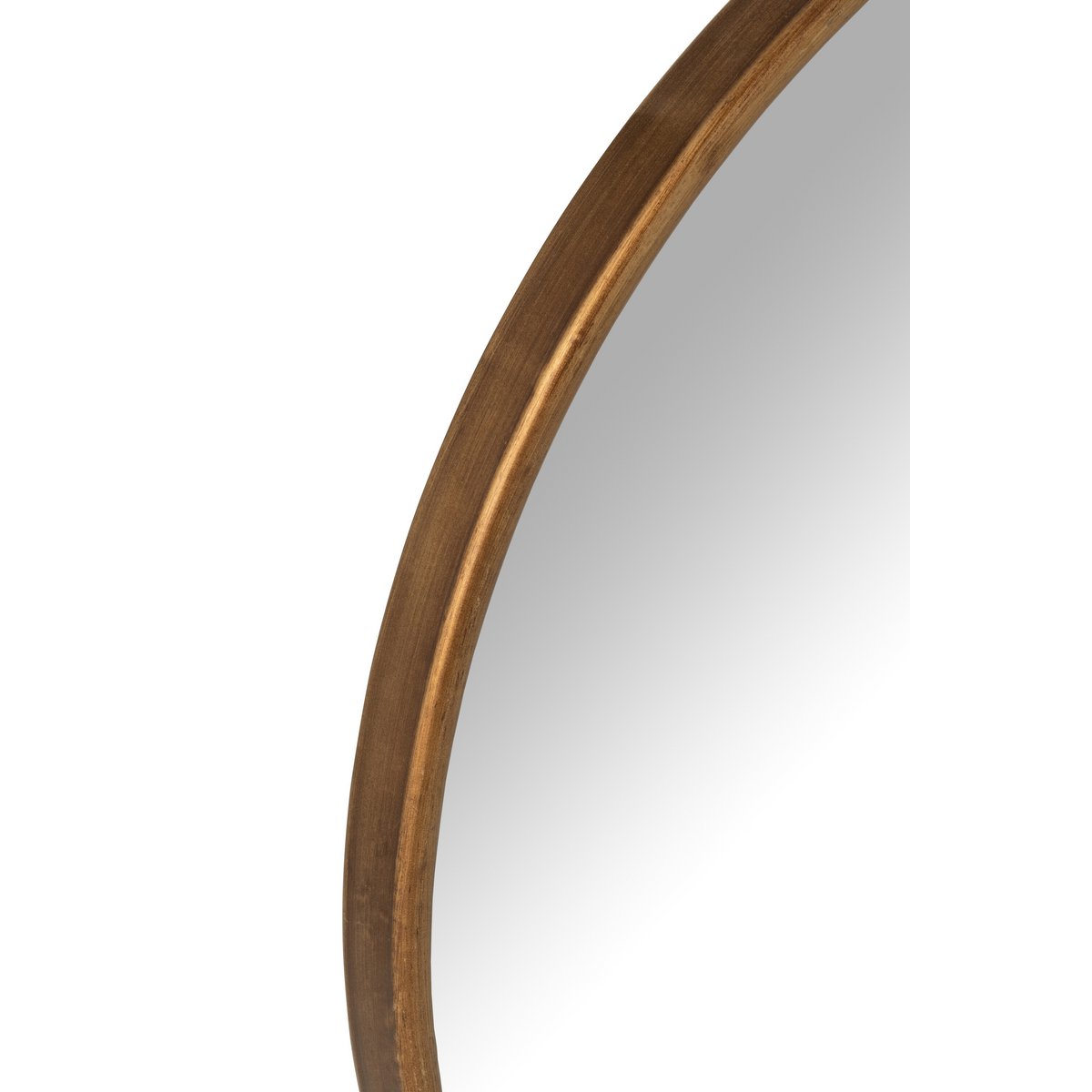 Détail du cadre doré du miroir Anto, texture élégante