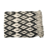 Plaid Sagres blanc cassé/noir 130x170