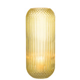 Vase J-Line Straight Cut en verre jaune, vue de face