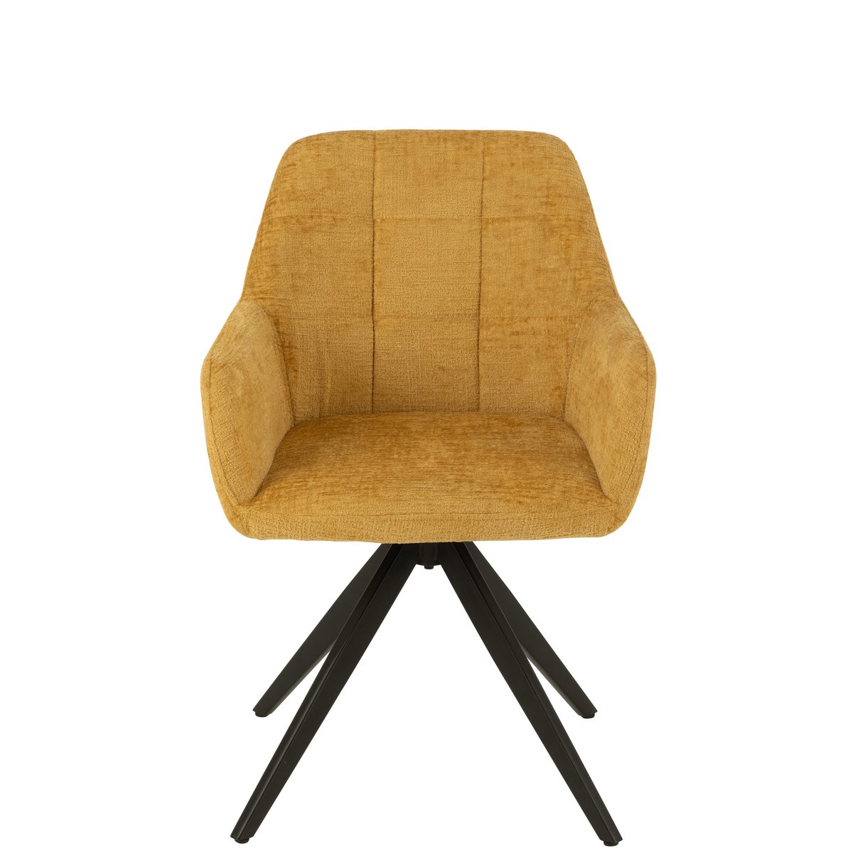 Chaise Louna J-Line en fer et acrylique ocre vue de face