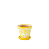 Flowerpot Grenade J-Line en céramique jaune, vue de face