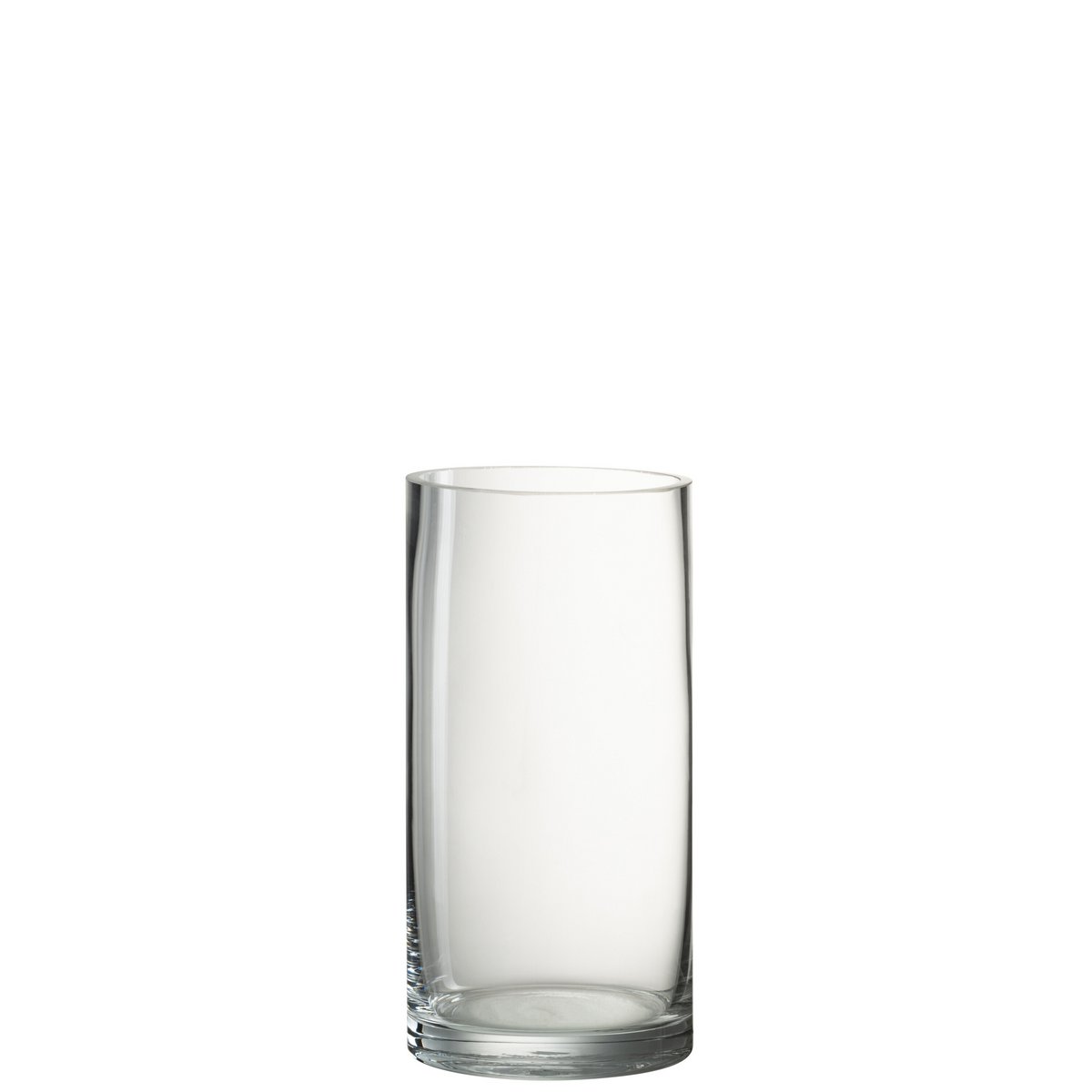 Vase cylindrique en verre transparent de 20,5 cm de hauteur, élégant et moderne