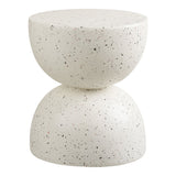 Vue latérale de la table Bonita, mettant en valeur sa finition terrazzo