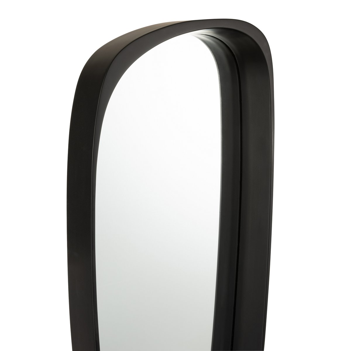 Miroir J-Line noir élégant, vue de face