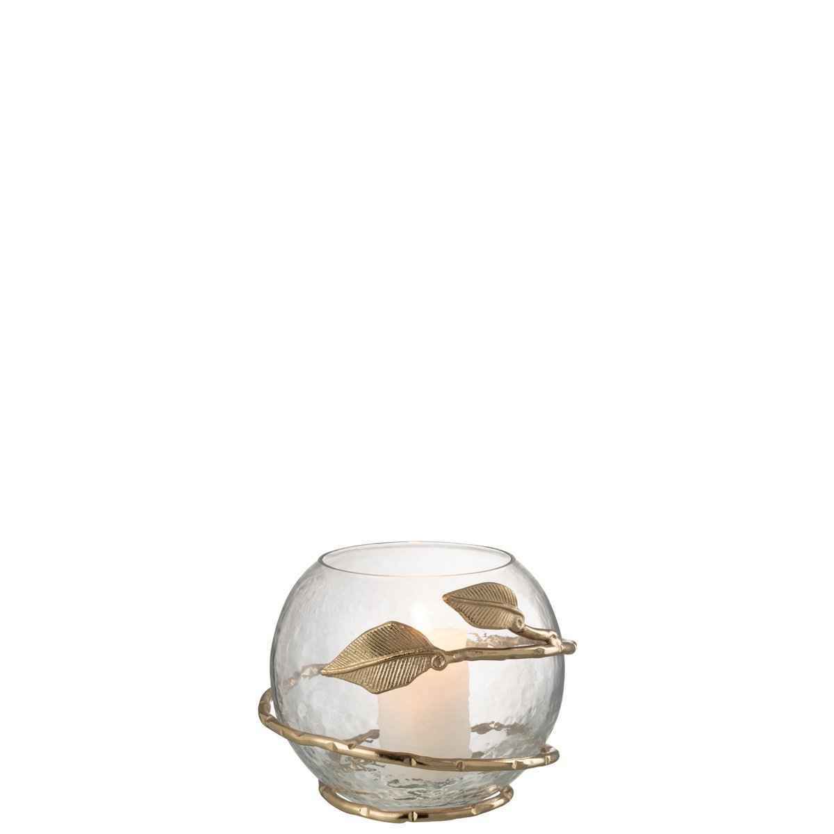 Vase Échelle de Lame J-Line en verre et fer doré, vue de face