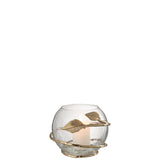 Vase Échelle de Lame J-Line en verre et fer doré, vue de face
