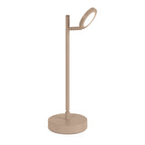 LED LED sans fil "Lupa", 45 cm de haut, en aluminium laqué (amandes givrées, pantone 481 C) et en plastique blanc, à LED intégré, dimmable, capteur tactile.