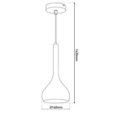 Le pendentif "vaso", lampe à indice en métal et en verre fumant en anthracite, socket E27, pour salle à manger, salon, salle ou bureau, avec un Øvon 16 cm