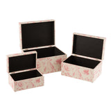 Set de trois boîtes décoratives J-Line en bois rose, vue d'ensemble