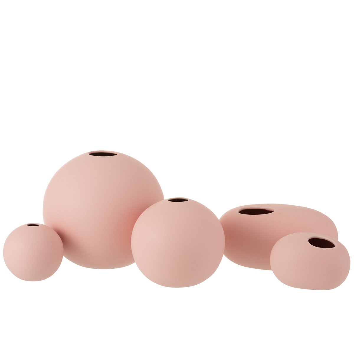 Vase bol rose J-Line, vue latérale montrant la courbure élégante