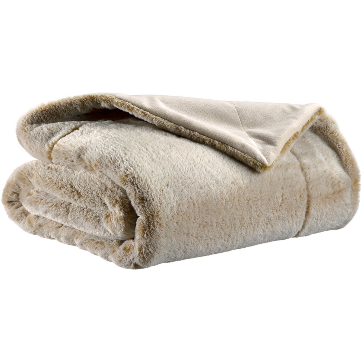 Plaid Kinta Mirabelle 130x160 en polyester, couleur douce et texture polaire
