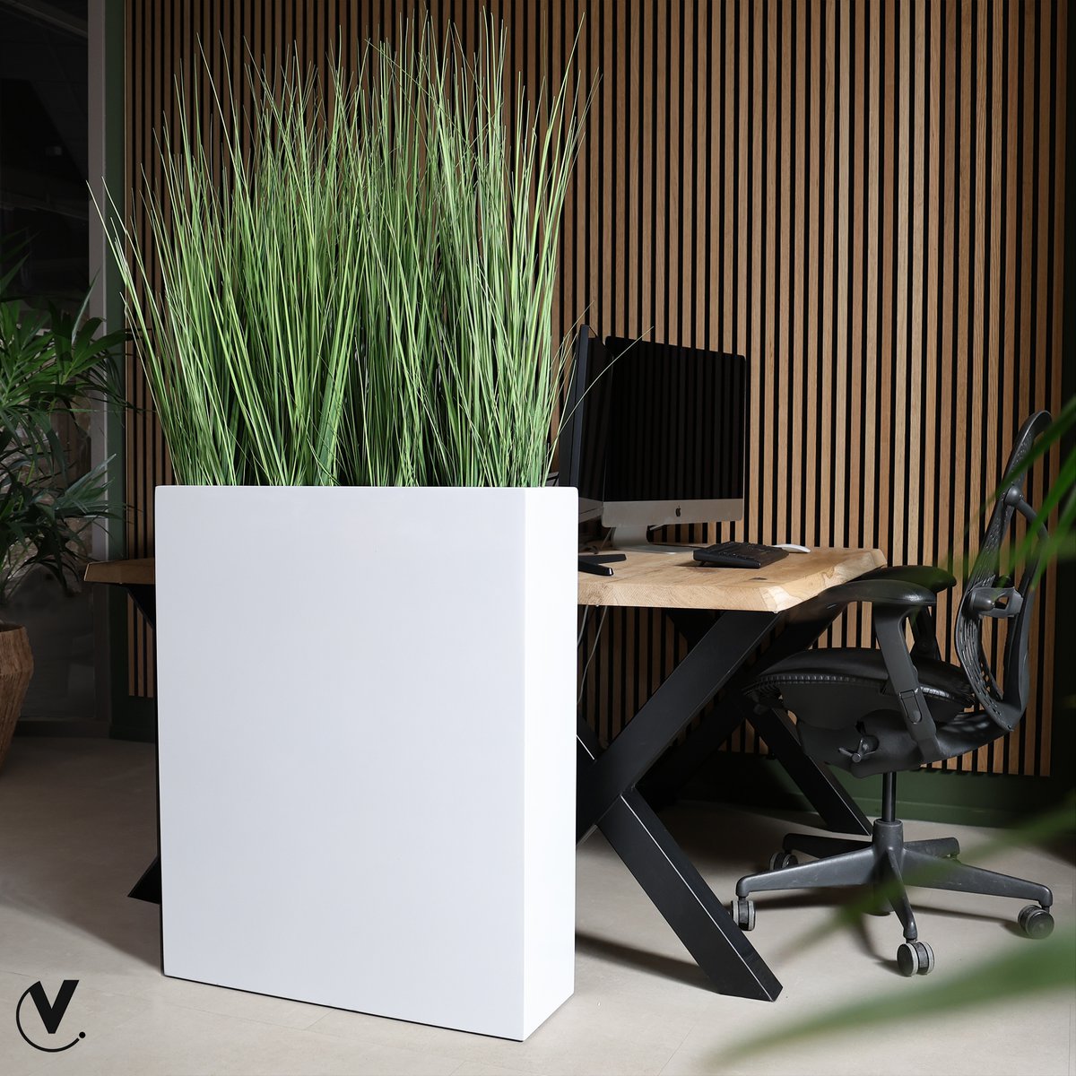 Cache-pot en MDF blanc brillant Dakota du Nord