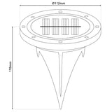 6 Set Solar-Boden-Sprießleucht Ø Env. 11,2 cm, plastique noir, capteur crépusculaire, pour l'entrée, la terrasse et les chemins