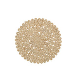 Set de table rond Fleur J-Line en jute naturel avec motifs floraux