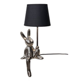 Lampe de table "Helge" Ø 18 cm, hauteur env. 45 cm, en céramique en noir et argent, des lames de texte noir