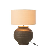 Détail de la céramique de la lampe J-Line, finition terracotta.