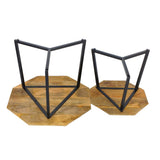 Table basse lot de 2 tables d'appoint octogonales structure métal Las Vegas