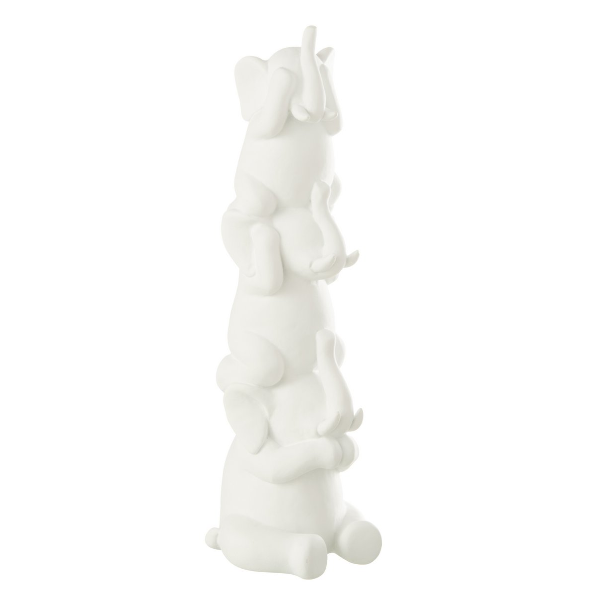 Éléphant Pyramide en polyresin blanc - mise en scène décorative