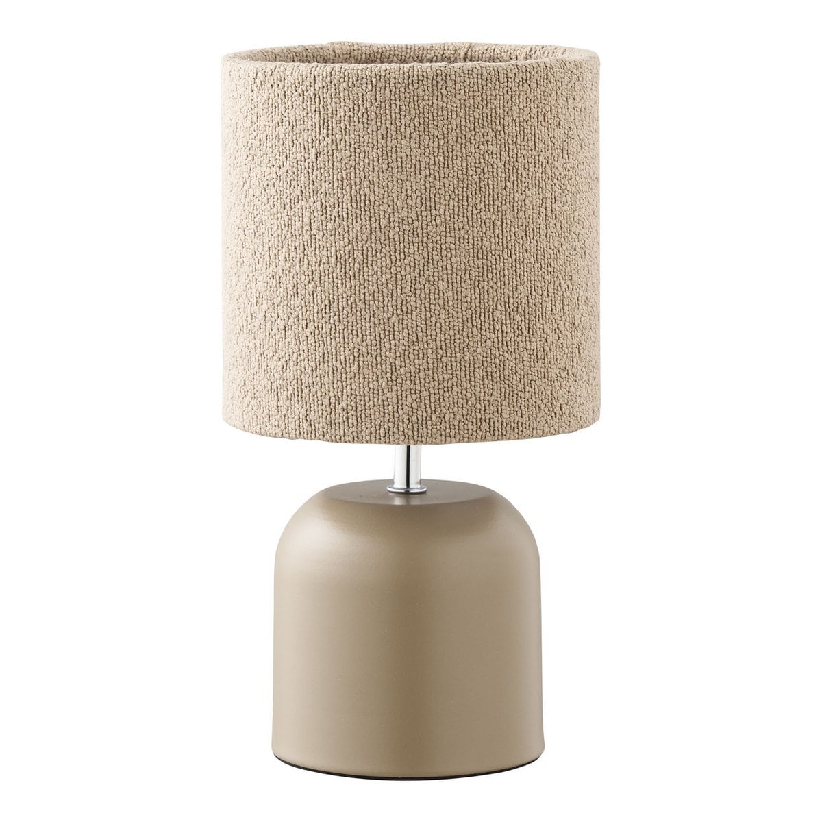 Lampe de table Morlet en métal gris sur une table en bois