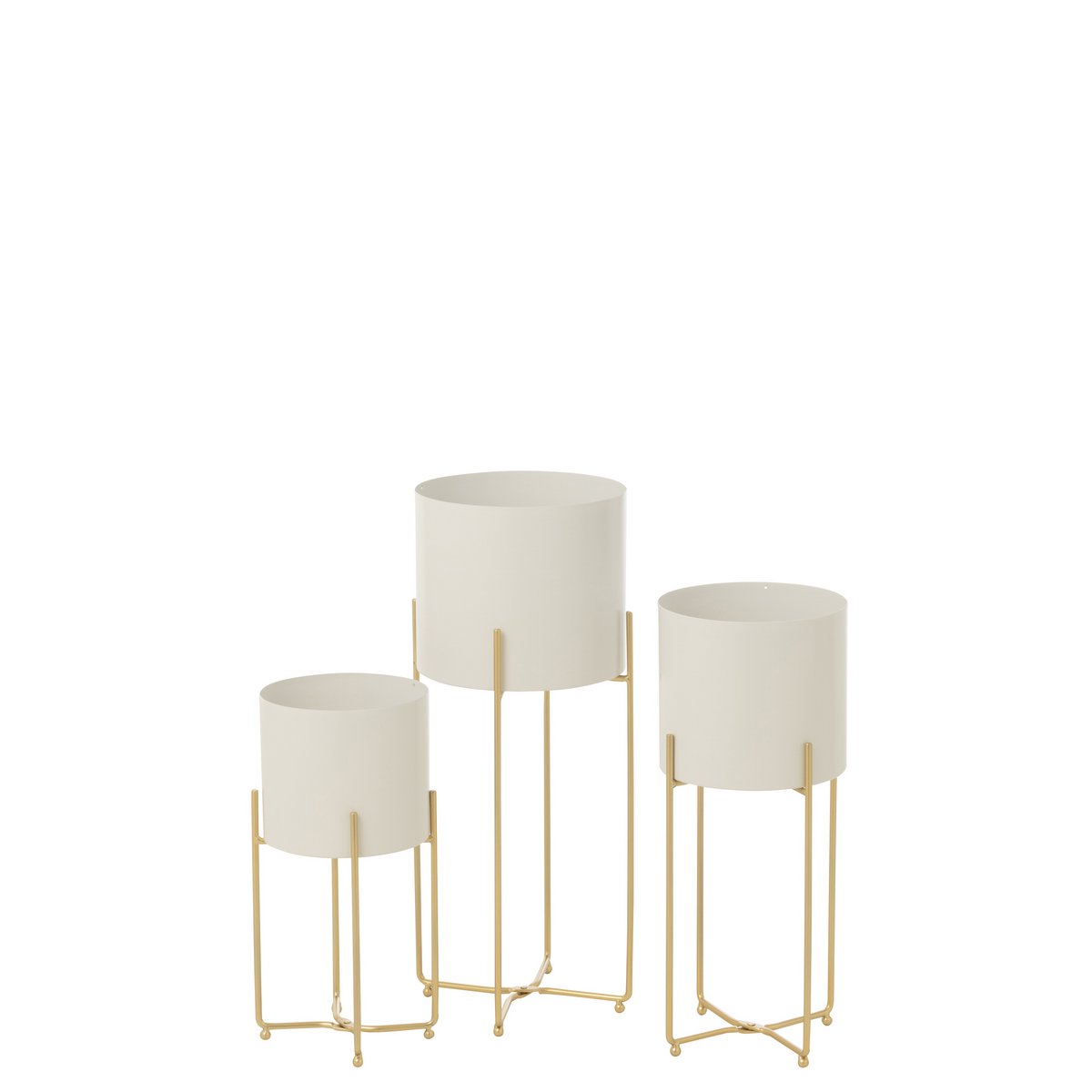 Ensemble de 3 pots de fleur J-Line dans un jardin moderne