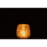 Photophore J-Line Star en verre argenté, détail du motif étoilé