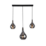 Pendentif Gota en verre fumé noir, design rétro élégant