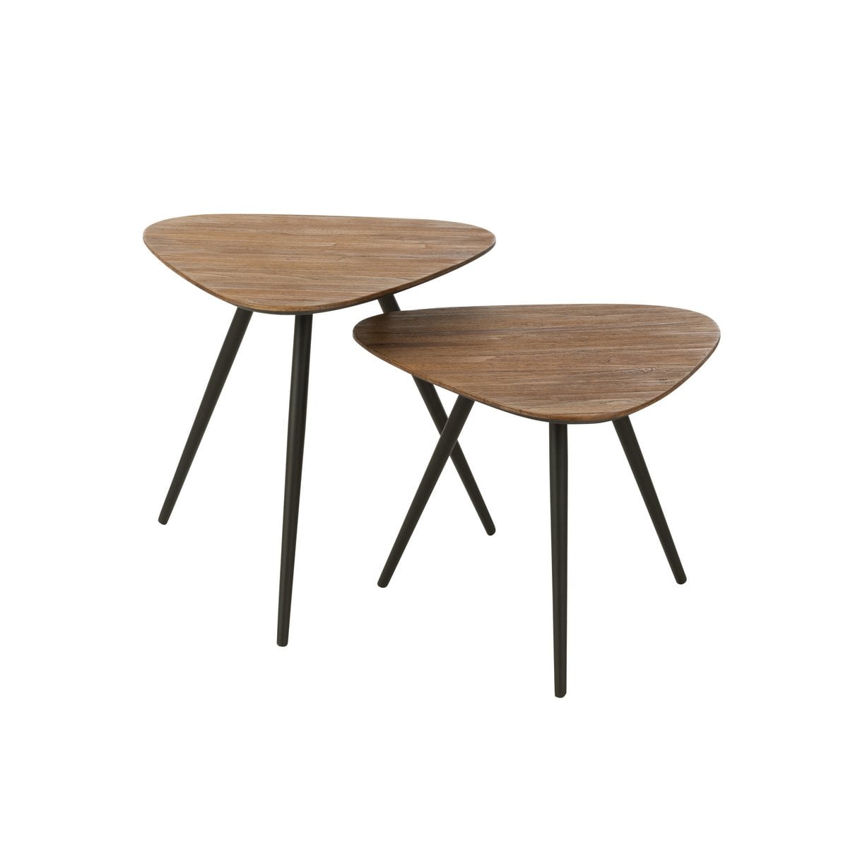 Table J-Line Triangle en bois naturel et verre - ambiance moderne