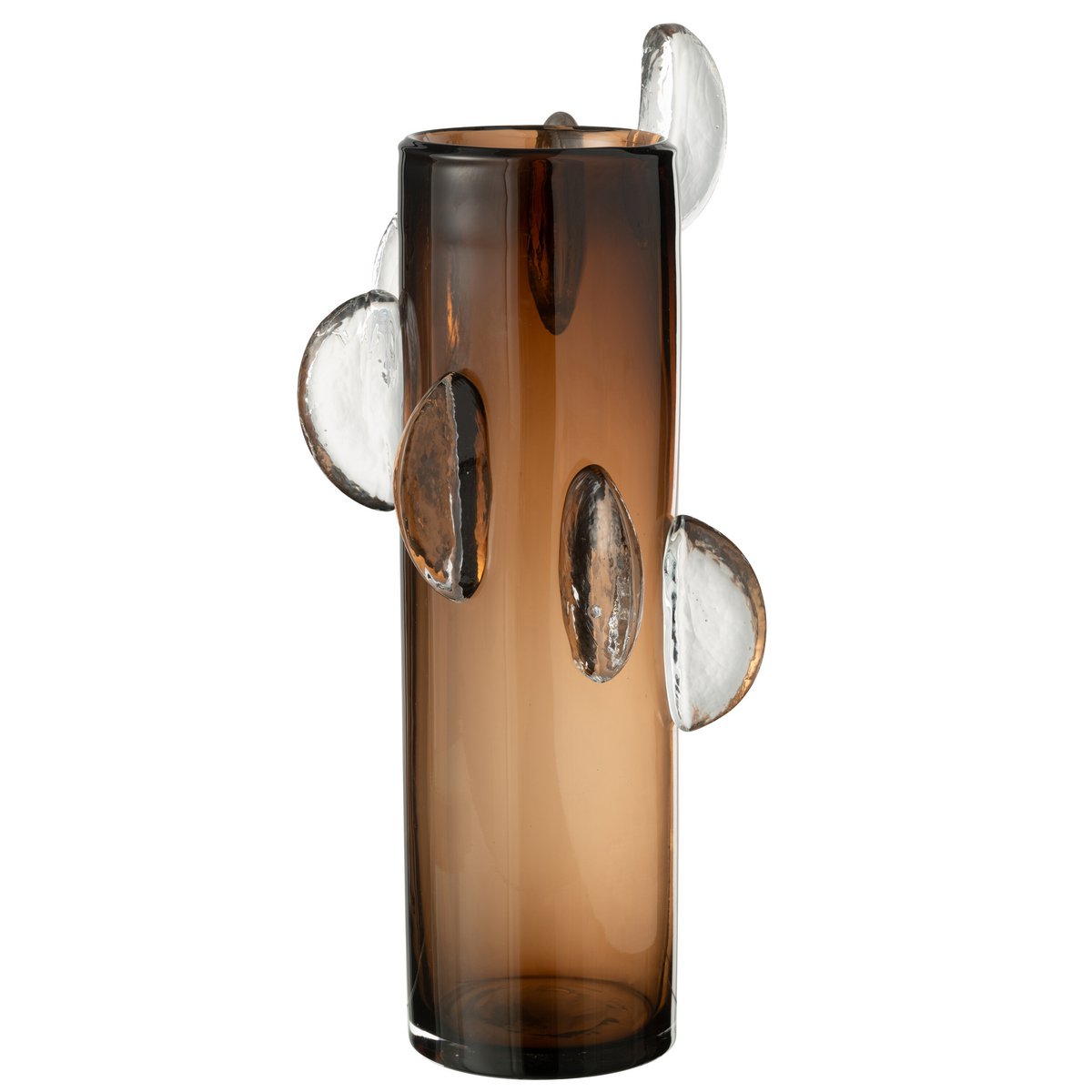Vase Steggy J-Line en verre marron, vue de face