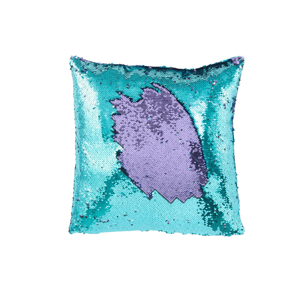 Coussin J-Line réversible paillette bleu et violet, vue de face