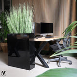 Cache-pot en bois MDF noir brillant