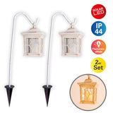 Lot de 2 piquets de sol extérieur LED "Lantern" blanc