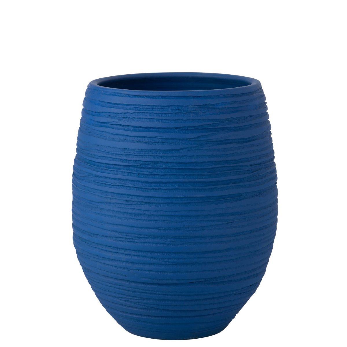 Pot de fleurs Fiesta bleu en céramique, détail de la texture