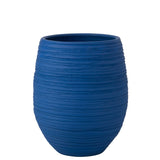 Pot de fleurs Fiesta bleu en céramique, détail de la texture