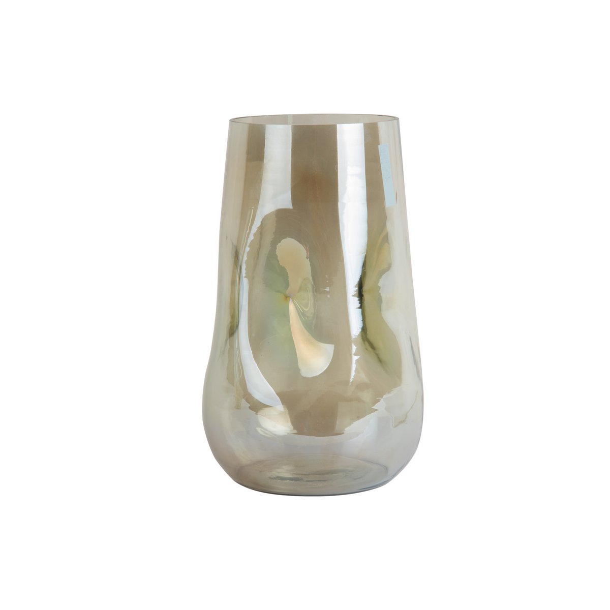 Vase Lustre Organique en verre vert avec finition brillante, vue de face