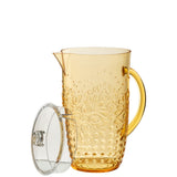 Carafe J-Line en plastique jaune, élégante et moderne sur table