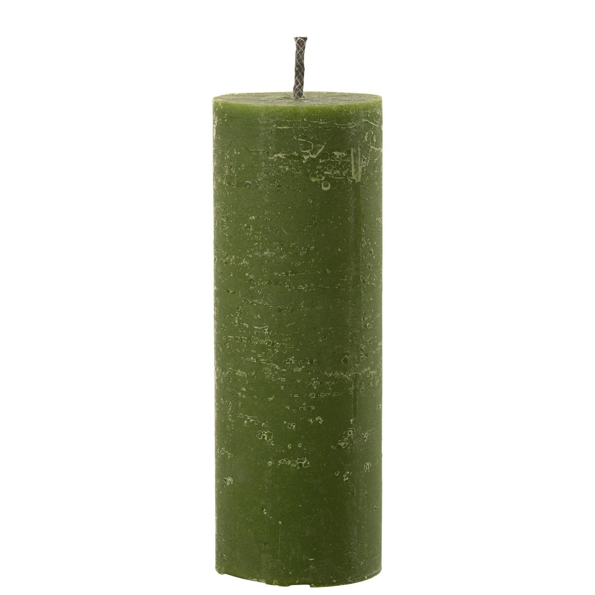 Bougie d'extérieur J-Line Pillar Paraffin verte, vue de face.