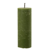 Bougie d'extérieur J-Line Pillar Paraffin verte, vue de face.