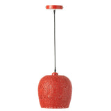 Vue latérale de la lampe Alive, métal rouge