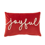 Coussin rectangle Joyful en velours rouge avec motif élégant
