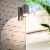 Lampe murale extérieure "Romb" avec détecteur de mouvement, aluminium colorant en anthracite, minuterie, lampe modifiable, 7 x 12,5 x 16,4 cm