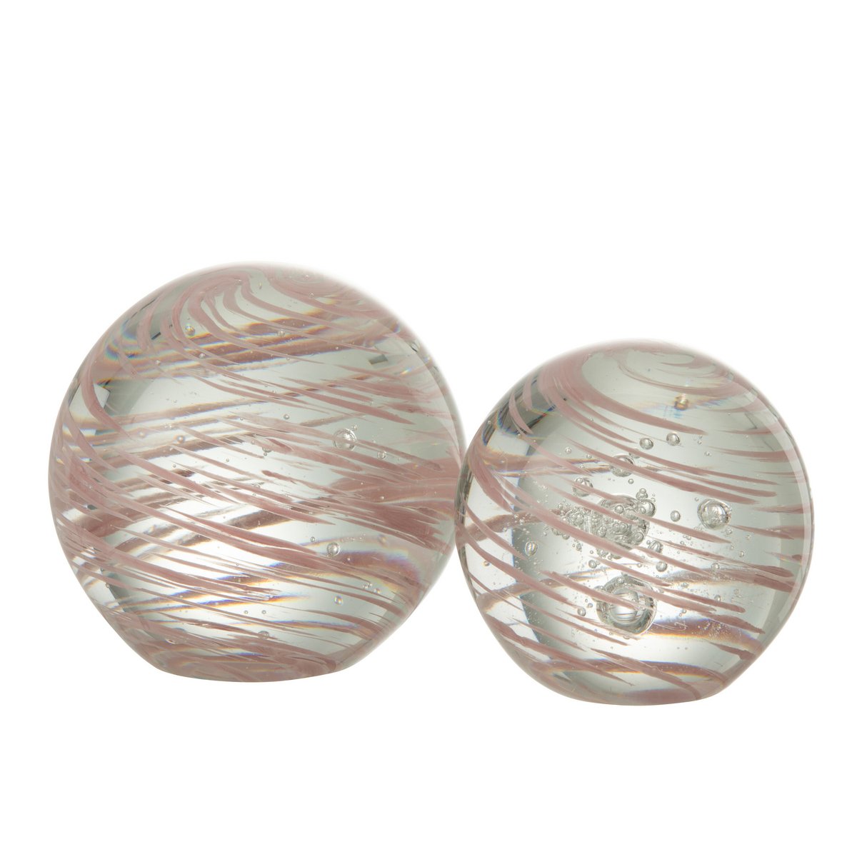 Presse-papier J-Line Whirlpool en verre rose, vue avant élégante