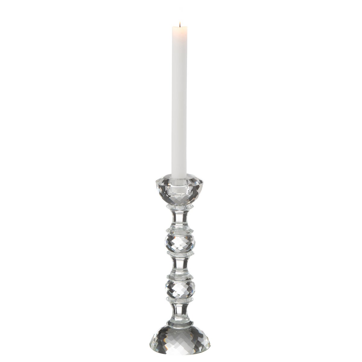 Bougeoir Marie en cristal transparent, détail du design