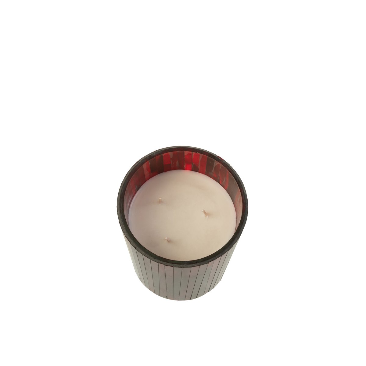 Bougie parfumée J-Line Noa Ruby Red en verre rouge, vue de face
