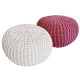 Tabouret de siège pouf ensemble 2 pièces Ø 55 cm h 37 cm tabouret de tricot coussin de plancher