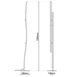 Lampadaire LED "Onda" H: 130 cm, lampadaire, le métal et le plastique en noir, LED intégrée, l'éclairage pour le salon, la salle à manger ou le bureau