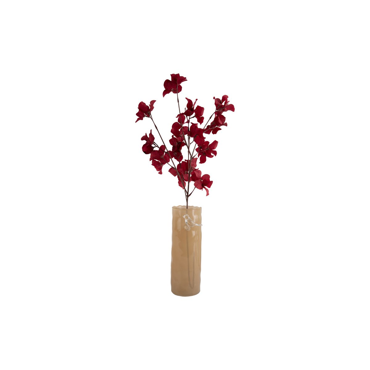 Vue latérale du Vase Oiseau Sur Branche, finition laiteuse