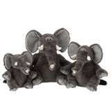 Peluche éléphant gris J-Line de profil avec détails en coton