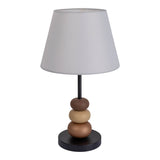 Lampe de table "Elina", env. 50 cm de haut, en métal en noir / brun, lames de texte en blanc, e27